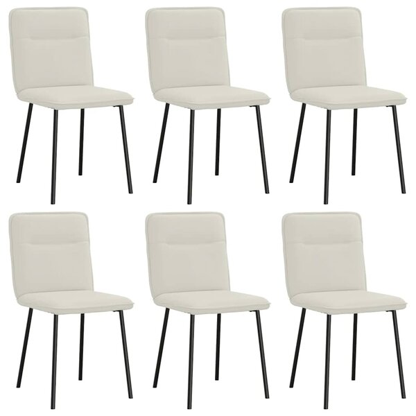 vidaXL Chaises à manger lot de 6 crème velours
