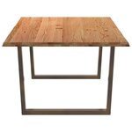 vidaXL Table à manger avec bord naturel 220x120x74cm bois massif chêne