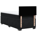 vidaXL Sommier à lattes de lit avec matelas Noir 90x200 cm Velours