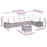 vidaXL Ensemble de canapé de jardin 6 pièces avec coussins Brown Poly Rattan