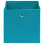 vidaXL Boîtes de rangement 4 Pièces Bleu azuré 32x32x32 cm Tissu