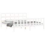 vidaXL Cadre de lit sans matelas blanc bois massif de pin