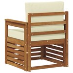 vidaXL Canapé d’extérieur Bois d'acacia massif et polyester Naturel