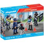 PLAYMOBIL 71730 - Action Heroes Set métiers de la police : 4 policiers différents