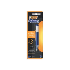 Pack de 2 Recharges Gel-ocity Quick Dry Pointe Moyenne (0 7 mm) - Bleu BIC