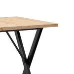 vidaXL Table à manger cadre en X 70x70x75 5cm bois de pin massif acier