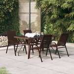 vidaXL Ensemble à manger de jardin 5 Pièces Marron et noir