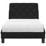 vidaXL Lit avec matelas noir 90x200 cm tissu