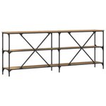 vidaXL Table Console avec étagère chêne artisanal 200 x 30 x 75 cm