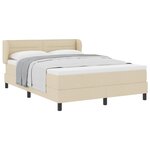 vidaXL Lit à ressorts avec matelas Crème 140 x 200 cm tissu