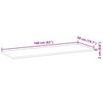 vidaXL Dessus de table rectangulaire 160x50x2 cm bois massif d'acacia