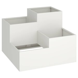 vidaXL Cache-pot de jardin Blanc 80 x 80 x 60 cm Acier