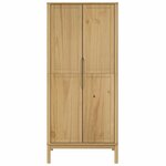 vidaXL Garde-robe FLORO cire marron 77x53x171 cm bois massif de pin