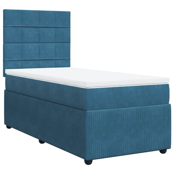 vidaXL Sommier à lattes de lit et matelas Bleu foncé 80x200 cm Velours