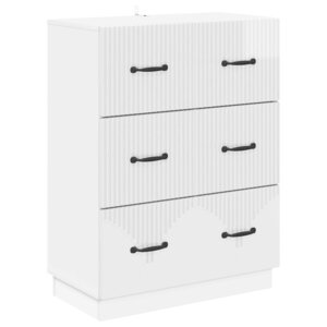 vidaXL Armoire à tiroirs Blanc brillant 66 x 34 5 x 87 cm