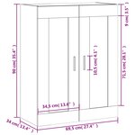 vidaXL Armoire murale sonoma gris 69 5x34x90 cm bois d'ingénierie