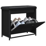 vidaXL Banc à chaussures avec tiroir rabattable noir 62x32x56 cm
