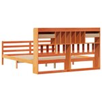 vidaXL Lit bibliothèque sans matelas cire marron 200x200 cm pin massif