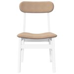 vidaXL Chaises à manger coussins 2 Pièces blanc bois massif caoutchouc