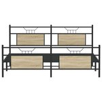 vidaXL Cadre de lit en métal sans matelas chêne sonoma 160x200 cm