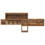 vidaXL Porte-manteau mural avec étagère Bois ancien 100 x 12 x 43 5 cm