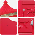 vidaXL Boîte aux lettres murale avec porte Rouge 40.5 x 15.5 x 44 cm