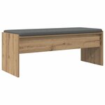 vidaXL Banc d'entrée avec coussin Chêne artisanal 103 x 38 x 40 cm