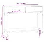 vidaXL Table console sonoma gris 100x34 5x75 cm bois d'ingénierie