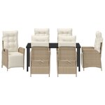 vidaXL Ensemble de 7 pièces de salle à manger de jardin en rattan PE beige