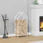 vidaXL Portant de bois chauffage blanc 40x25x90 cm