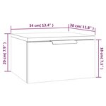 vidaXL Table de chevet murale Chêne marron 34x30x20 cm