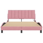 vidaXL Cadre de lit avec lumières LED rose 120x200 cm velours