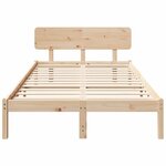 vidaXL Cadre de lit avec tête de lit Naturel 120 x 200 cm Pin massif