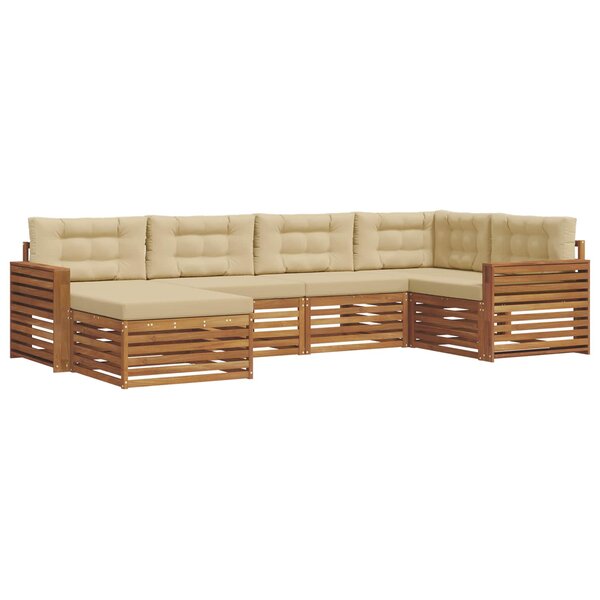 vidaXL Ensemble de canapés d'extérieur 6 pc Naturel et Beige