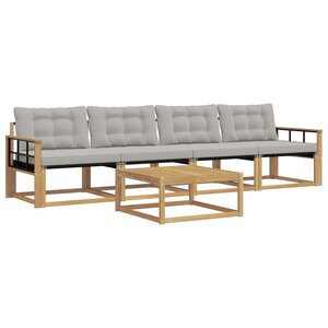 vidaXL Ensemble de canapés d'extérieur 5 pc Blanc et gris clair