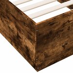 vidaXL Cadre de lit avec LED sans matelas chêne fumé 75x190 cm