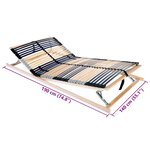 vidaXL Sommier à lattes Marron 140 x 190 cm Bois de hêtre massif