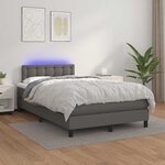vidaXL Sommier à lattes de lit matelas LED gris 120x190 cm similicuir
