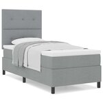 vidaXL Lit à ressorts avec matelas Gris clair 80 x 200 cm tissu