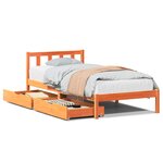 vidaXL Cadre de lit sans matelas cire marron 90x200 cm bois pin massif