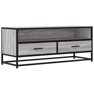 vidaXL Meuble TV sonoma gris 100x34 5x40 cm bois d'ingénierie et métal