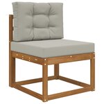 vidaXL Coussin de canapé d'extérieur 2 Pièces Gris Polyester