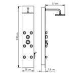 vidaXL Panneau de douche Verre 25 x 44 6 x 130 cm Noir