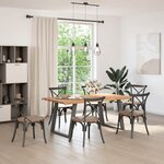 vidaXL Table à manger marron clair 180x100x74 cm bois de chêne massif