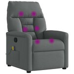vidaXL Fauteuil de massage inclinable Gris foncé Tissu