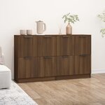 vidaXL Buffets 2 Pièces chêne marron 60x30x70 cm Bois d'ingénierie