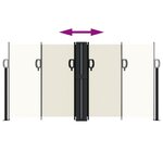 vidaXL Auvent latéral rétractable crème 120x600 cm