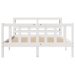 vidaXL Cadre de lit sans matelas blanc 140x190 cm bois de pin massif