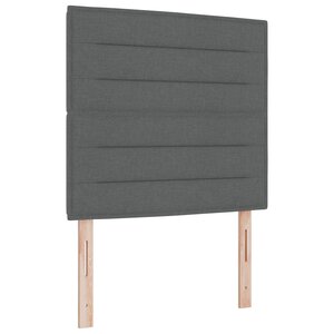 vidaXL Lit à ressorts avec matelas gris foncé 90x200 cm en tissu