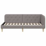 vidaXL Cadre de lit d'angle avec tête de lit Taupe 90 x 190 cm tissu